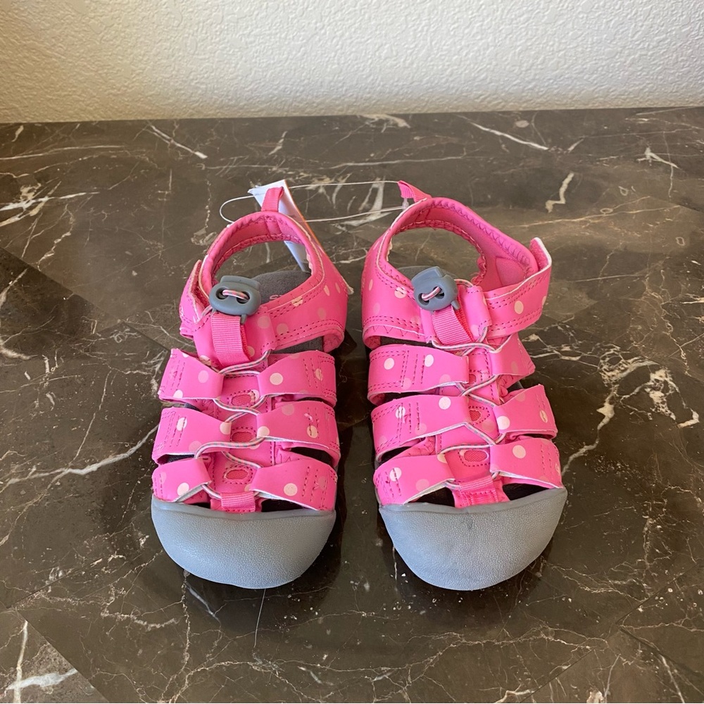 Gymboree Pink &‎ White Polka Dot Sandals size 13